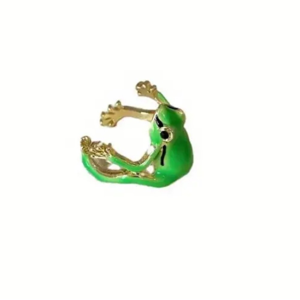 Green Frog Ring adjustable - Picture 2 of 3